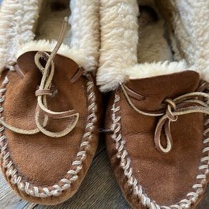 Two Pairs LL Bean Women's Wicked Good Moccasins Slippers